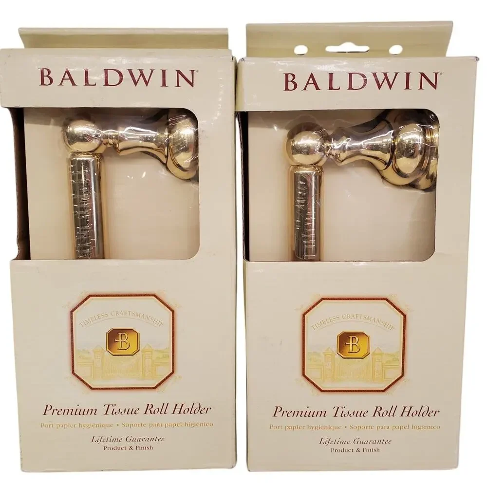 Baldwin Toilet Paper Roll Holder Solid Polished Brass NEW 2 Pack Laguna 3543-030